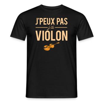 J'Peux Pas J'Ai Violon Blague Violoniste Humour - T-shirt homme - noir - Devant - AI Model Male 178 light (178cm)
