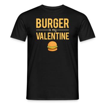 Blague Saint Valentin Burger Fast Food Nourriture - T-shirt homme - noir - Devant - AI Model Male 178 light (178cm)