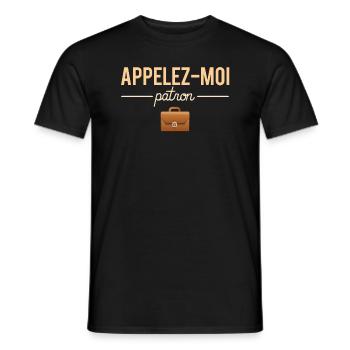 Appelez Moi Patron Blague Chef Humour - T-shirt homme - noir - Devant - AI Model Male 178 light (178cm)