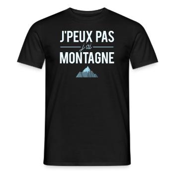 J'Peux Pas J'ai Montagne Grimpeur Humour - T-shirt homme - noir - Devant - AI Model Male 178 light (178cm)