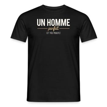 Un Homme Parfait Et Très Modeste Blague Papa - T-shirt homme - noir - Devant - AI Model Male 178 light (178cm)