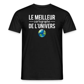Le meilleur cartographe de l'univers humour - T-shirt homme - noir - Devant - AI Model Male 178 light (178cm)
