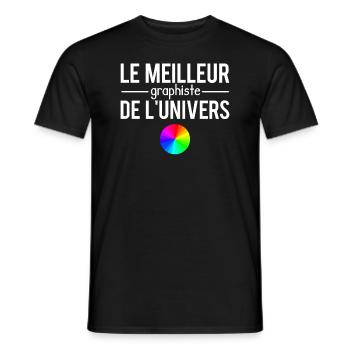 Le meilleur graphiste de l'univers métier humour - T-shirt homme - noir - Devant - AI Model Male 178 light (178cm)