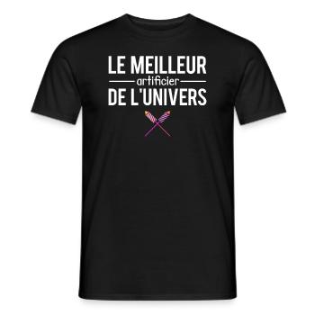 Le meilleur artificier de l'univers métier humour - T-shirt homme - noir - Devant - AI Model Male 178 light (178cm)
