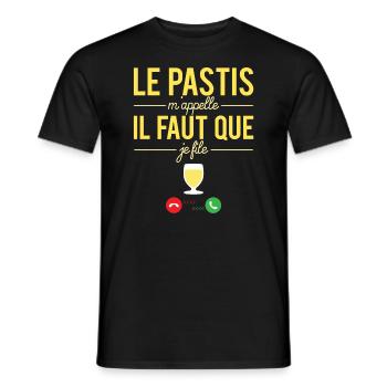 Le pastis m'appelle blague alcool jaune humour - T-shirt homme - noir - Devant - AI Model Male 178 light (178cm)