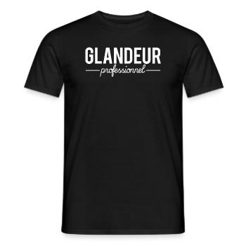 Glandeur professionnel flemme flemmard - T-shirt homme - noir - Devant - AI Model Male 178 light (178cm)