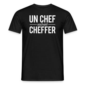 Un chef sachant cheffer blague patron humour - T-shirt homme - noir - Devant - AI Model Male 178 light (178cm)