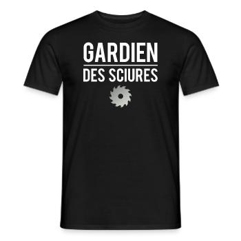 Gardien des sciures cadeau ébéniste humour - T-shirt homme - noir - Devant - AI Model Male 178 light (178cm)