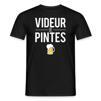 Videur de pintes blague buveur bière humour - T-shirt homme - noir - Devant - AI Model Male 178 light (178cm)