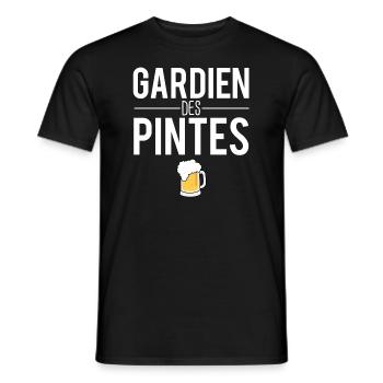 Gardien des pintes blague bière apéro humour - T-shirt homme - noir - Devant - AI Model Male 178 light (178cm)