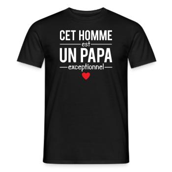 Cet homme est un papa exceptionnel fête des pères - T-shirt homme - noir - Devant - AI Model Male 178 light (178cm)