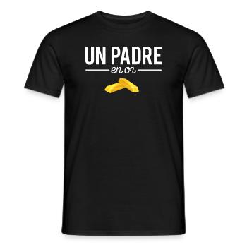 Un padre en or papa parfait cadeau fête des pères - T-shirt homme - noir - Devant - AI Model Male 178 light (178cm)