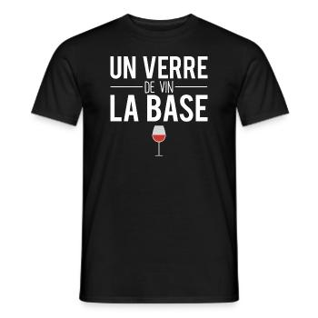 Un verre de vin la base alcool apéro humour - T-shirt homme - noir - Devant - AI Model Male 178 light (178cm)