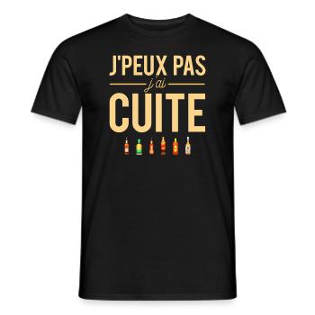 J'peux pas j'ai cuite bourré apéro humour - T-shirt homme - noir - Devant - AI Model Male 178 light (178cm)