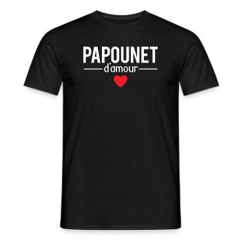 Papounet d'amour meilleur papa fête des pères - T-shirt homme - noir - Devant - AI Model Male 178 light (178cm)