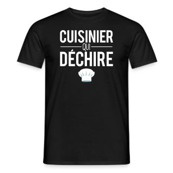 Cuisinier qui déchire meilleur cuisinier humour - T-shirt homme - noir - Devant - AI Model Male 178 light (178cm)