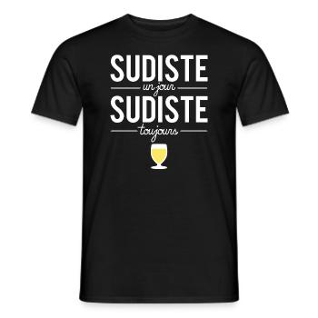 Sudiste un jour sudiste toujours pastis humour - T-shirt homme - noir - Devant - AI Model Male 178 light (178cm)