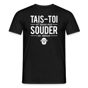 Tais toi et laisse moi souder en silence soudeur - T-shirt homme - noir - Devant - AI Model Male 178 light (178cm)