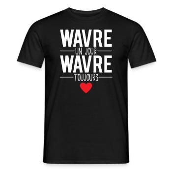 Wavre un jour wavre toujours ville belgique - T-shirt homme - noir - Devant - AI Model Male 178 light (178cm)