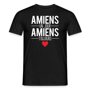 Amiens un jour amiens toujours ville france - T-shirt homme - noir - Devant - AI Model Male 178 light (178cm)