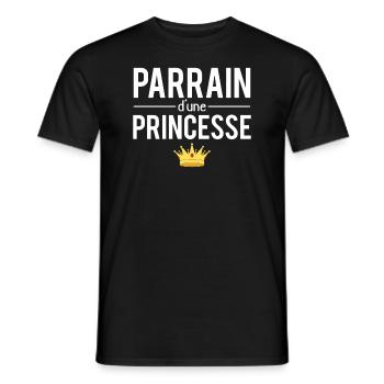 Parrain d'une princesse meilleur parrain - T-shirt homme - noir - Devant - AI Model Male 178 light (178cm)