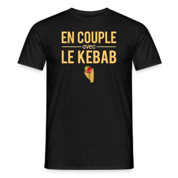 En couple avec le kebab fast food humour - T-shirt homme - noir - Devant - AI Model Male 178 light (178cm)