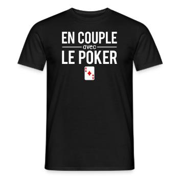 En couple avec le poker amateur poker humour - T-shirt homme - noir - Devant - AI Model Male 178 light (178cm)