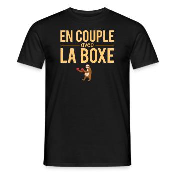 En couple avec la boxe blague boxeur humour - T-shirt homme - noir - Devant - AI Model Male 178 light (178cm)