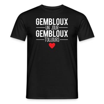 Gembloux un jour gembloux toujours ville belgique - T-shirt homme - noir - Devant - AI Model Male 178 light (178cm)