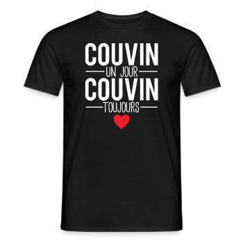 Couvin un jour couvin toujours ville belgique - T-shirt homme - noir - Devant - AI Model Male 178 light (178cm)
