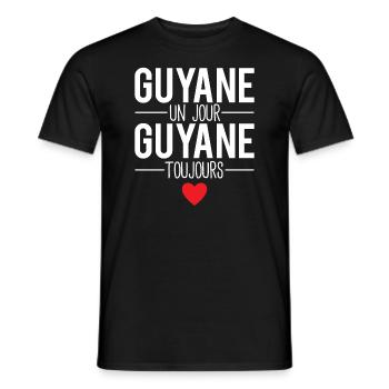 Guyanne un jour guyanne toujours - T-shirt homme - noir - Devant - AI Model Male 178 light (178cm)