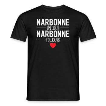Narbonne un jour narbonne toujours ville france - T-shirt homme - noir - Devant - AI Model Male 178 light (178cm)
