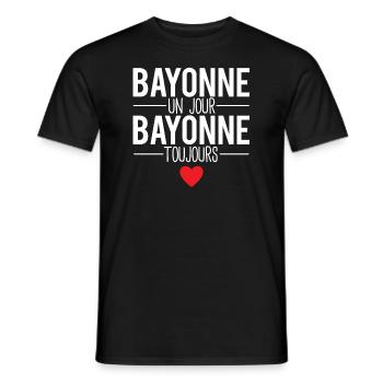 Bayonne un jour bayonne toujours cadeau bayonnais - T-shirt homme - noir - Devant - AI Model Male 178 light (178cm)