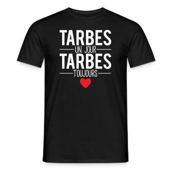 Tarbes un jour tarbes toujours ville france - T-shirt homme - noir - Devant - AI Model Male 178 light (178cm)