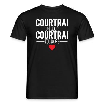 Courtrai un jour courtrai toujours ville belgique - T-shirt homme - noir - Devant - AI Model Male 178 light (178cm)