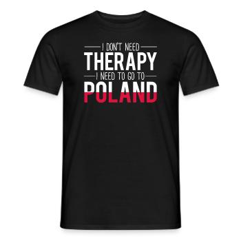Pas besoin de thérapie aller en pologne humour - T-shirt homme - noir - Devant - AI Model Male 178 light (178cm)