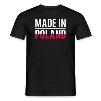 Made in poland blague polonais humour - T-shirt homme - noir - Devant - AI Model Male 178 light (178cm)