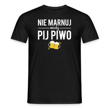 Nie marnuj wody pij piwo blague polonais - T-shirt homme - noir - Devant - AI Model Male 178 light (178cm)