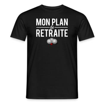 Mon plan de retraite pétanque bouliste humour - T-shirt homme - noir - Devant - AI Model Male 178 light (178cm)