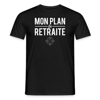 Mon plan de retraite chasse blague chasseur humour - T-shirt homme - noir - Devant - AI Model Male 178 light (178cm)
