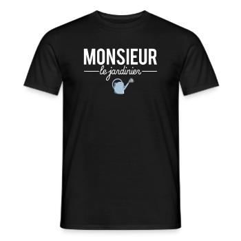 Monsieur le jardinier blague papa jardinier - T-shirt homme - noir - Devant - AI Model Male 178 light (178cm)