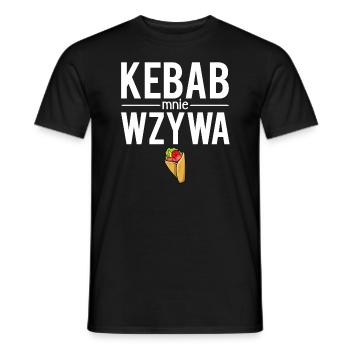 Kebab mnie wzywa polonais humour - T-shirt homme - noir - Devant - AI Model Male 178 light (178cm)