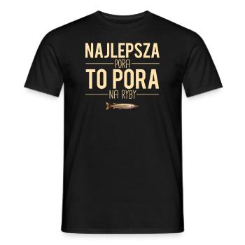 Najlepsza pora to pora na ryby prezent dla rybaka - T-shirt homme - noir - Devant - AI Model Male 178 light (178cm)