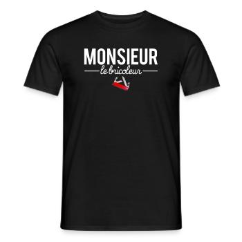Monsieur le bricoleur réparer bricolage humour - T-shirt homme - noir - Devant - AI Model Male 178 light (178cm)