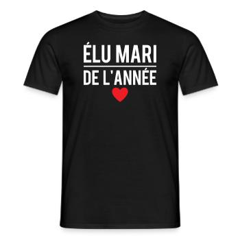 Élu mari de l'année meilleur mari humour - T-shirt homme - noir - Devant - AI Model Male 178 light (178cm)