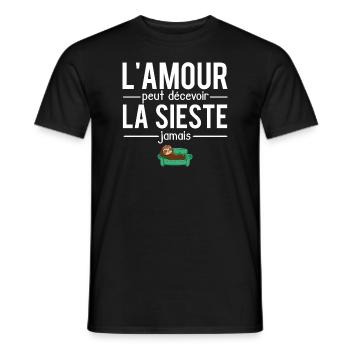 L'amour peut décevoir la sieste jamais dormir - T-shirt homme - noir - Devant - AI Model Male 178 light (178cm)