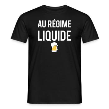 Au régime liquide blague bière apéro humour - T-shirt homme - noir - Devant - AI Model Male 178 light (178cm)