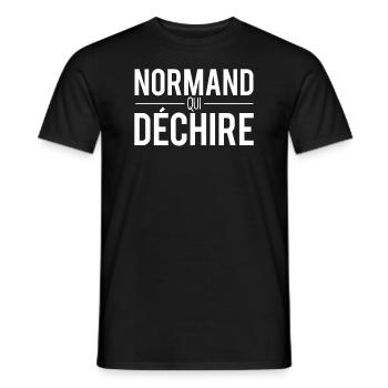 Normand qui déchire habitant normandie humour - T-shirt homme - noir - Devant - AI Model Male 178 light (178cm)