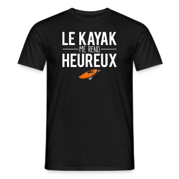 Le kayak me rend heureux humour kayakiste - T-shirt homme - noir - Devant - AI Model Male 178 light (178cm)