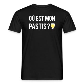 Où est mon pastis alcool jaune apéro humour - T-shirt homme - noir - Devant - AI Model Male 178 light (178cm)